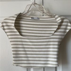 ZARA seamless striped crop top